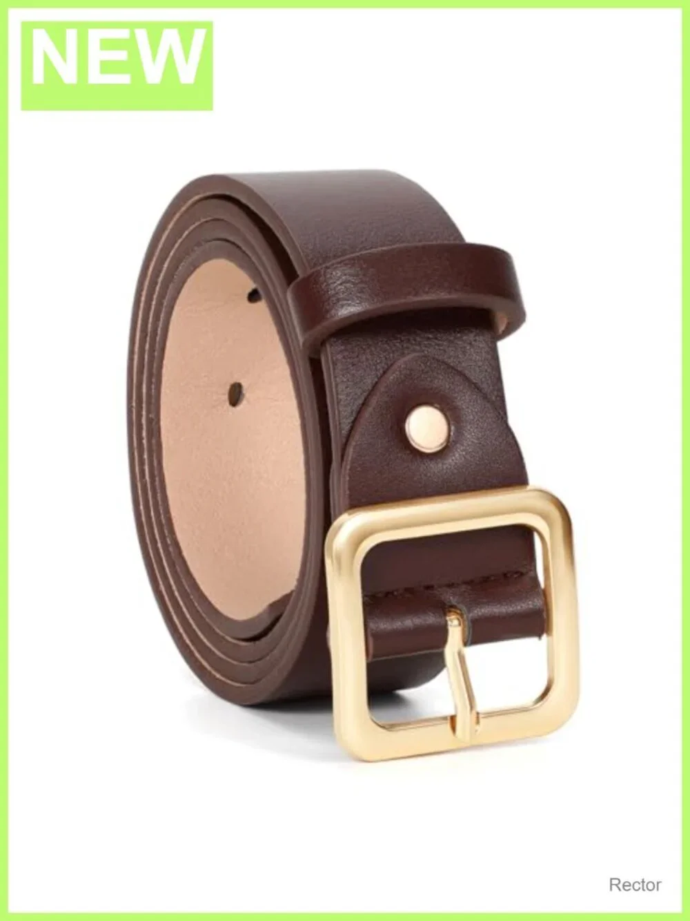 Faux Leather Belt with Square Buckle for Jeans Dresses